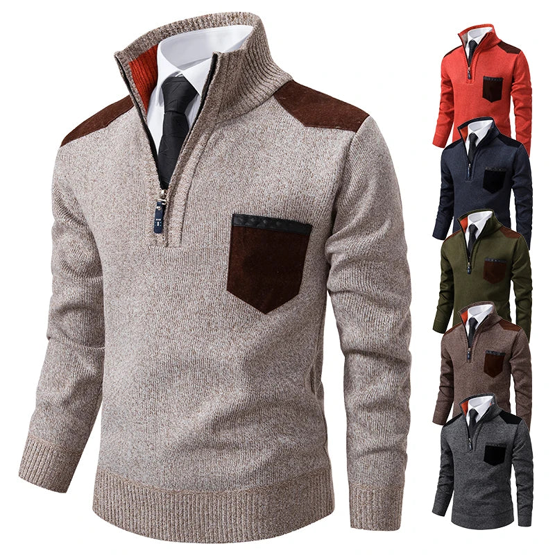 Pull Zippé Homme avec Poche - Chaleur & Style