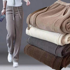 Pantalon en velours côtelé ample Femme - Intérieur fourrure