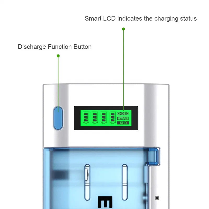 Chargeur Intelligent USB pour Piles Universelles - Indicateur de Charge LCD