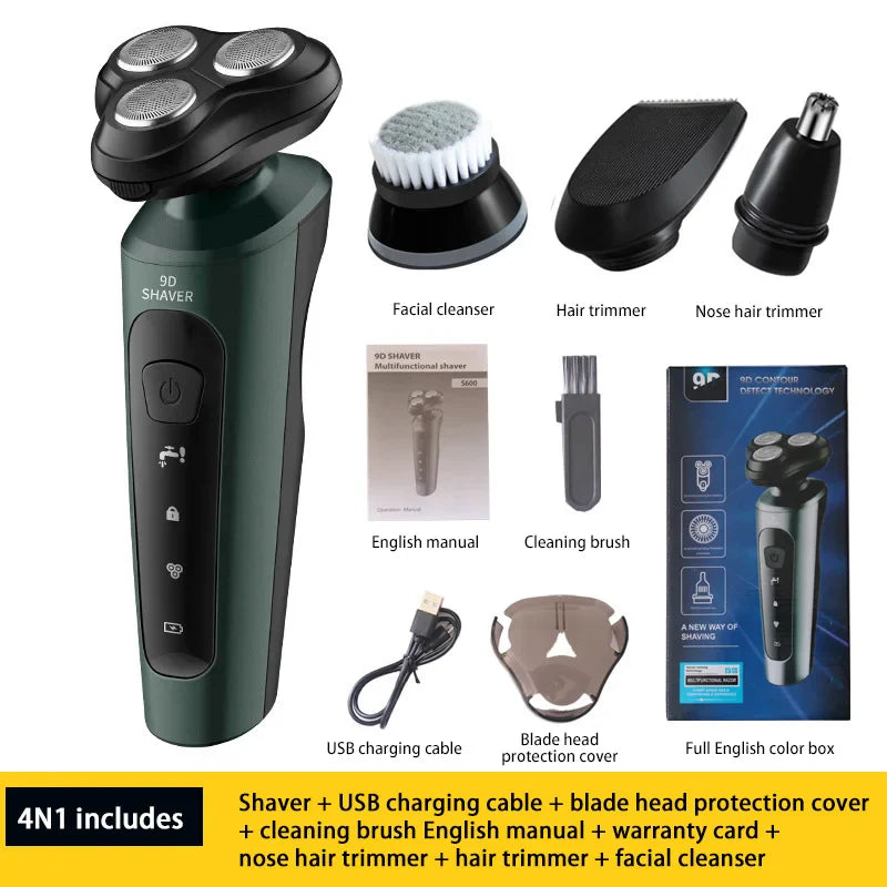 XIAOMI 4-in-1 Electric Shaver for Men - Shave, Cleanse, Trim, Nose & Ears