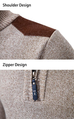 Pull Zippé Homme avec Poche - Chaleur & Style