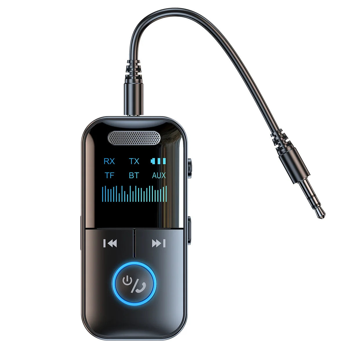 Adaptateur Bluetooth 5.4 4-en-1 – Récepteur & Transmetteur Audio AUX avec Écran LED