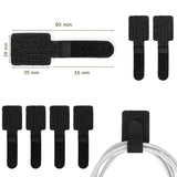 100x Attache de câble auto-adhésive - Scratch Réutilisable