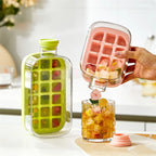 Gourde Grande Capacité avec Bac à Glaçons en Silicone et Paille – Bouteille 2-en-1 pour Boissons Bien Fraîches