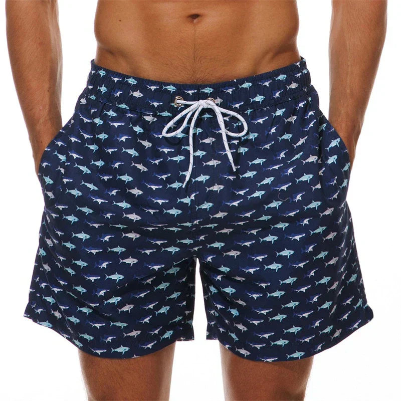 Short de Bain à Cordon et Différents Motifs