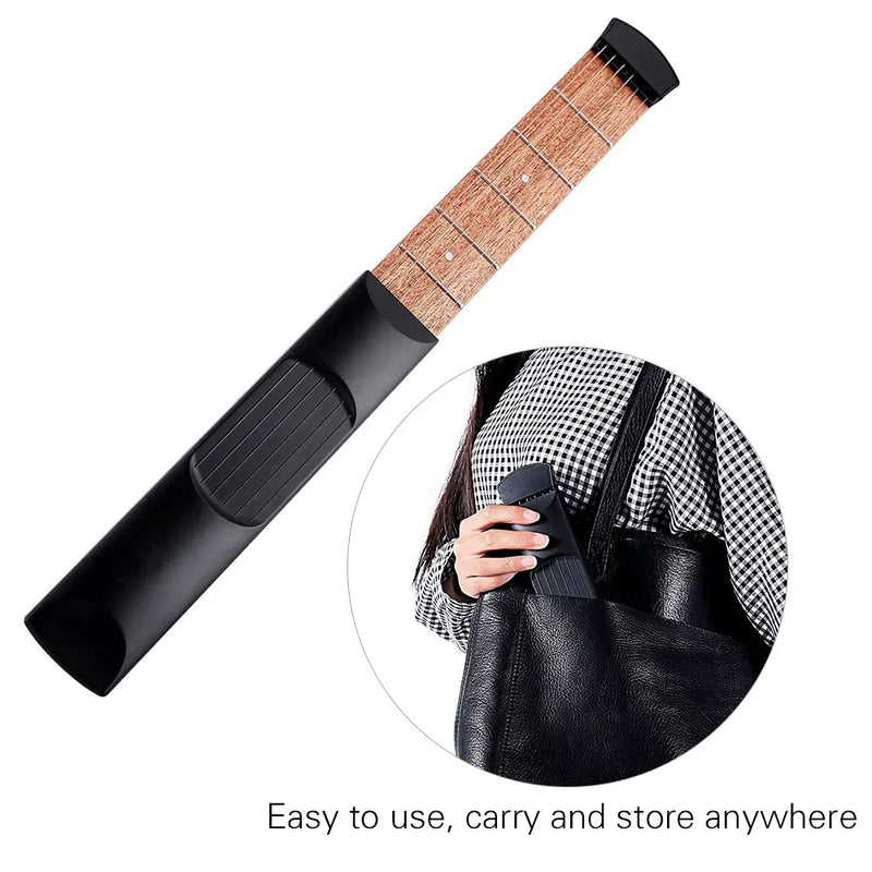 Guitare de poche à 6 broches - Portable - Entraîneur de doigt