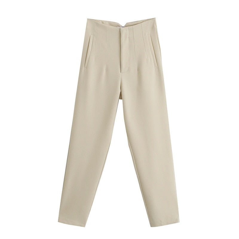 Pantalon taille haute pour femme