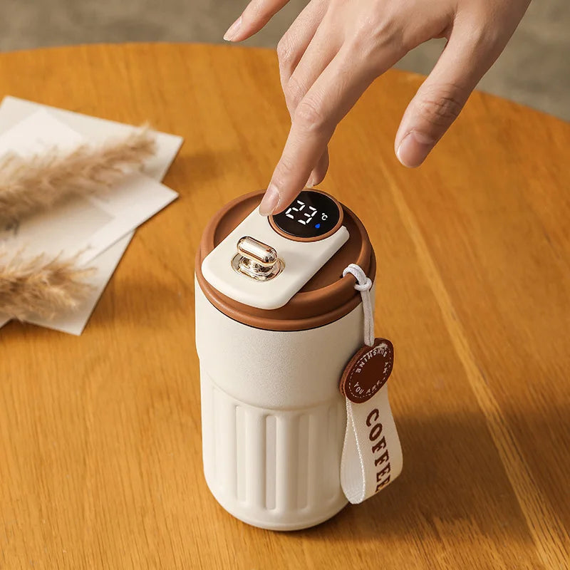 Thermos portable en acier inoxydable avec affichage de la température