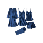 Ensemble de Pyjama 5 Pièces en satin et dentelle