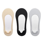 Lot de 3 Paies de Chaussettes Semelles Invisibles Antidérapantes Femme avec Coussinets Amortissants