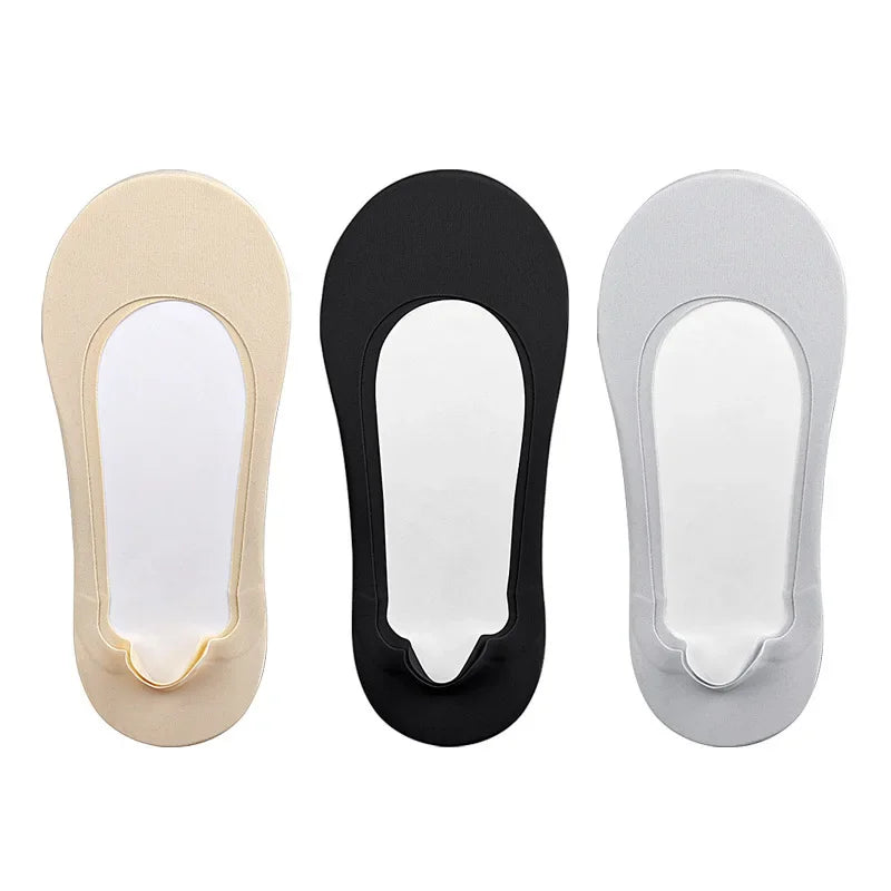 Lot de 3 Paies de Chaussettes Semelles Invisibles Antidérapantes Femme avec Coussinets Amortissants