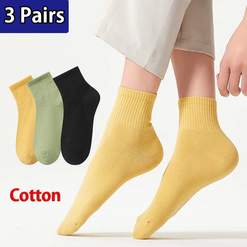 Lot de 3 paires de Chaussettes Courtes Confort & Douceur – 100% Coton