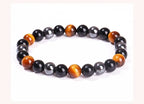 Bracelet Triple Protection - Œil de Tigre, Hématite et Obsidienne Noire