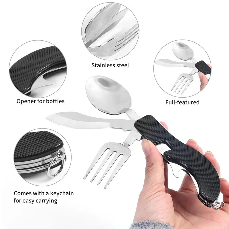 Couverts Pliants 4 En 1 Cuill re Couteau Fourchette Ouvre Couverts Pliants 4 En 1 Cuill re Couteau Fourchette Ouvre