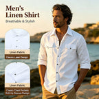 Chemise Élégante en Coton & Lin avec Double Poche à Rabat – Homme