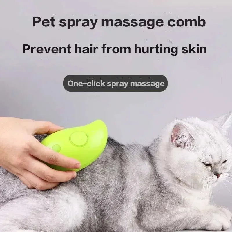 Brosse à Vapeur 3 en 1 pour Chien et Chat, Peigne de Toilettage