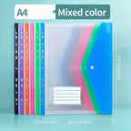 Lot de 5 Pochettes Classeurs pour Rangement Documents A4 à 11 Trous – Fermeture à Bouton-Pression & Couleurs Assorties