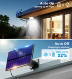 Lampes solaires d'extérieur avec détecteur de mouvement, projecteurs à distance, sécurité étanche IP65, 3 modes, 234LED
