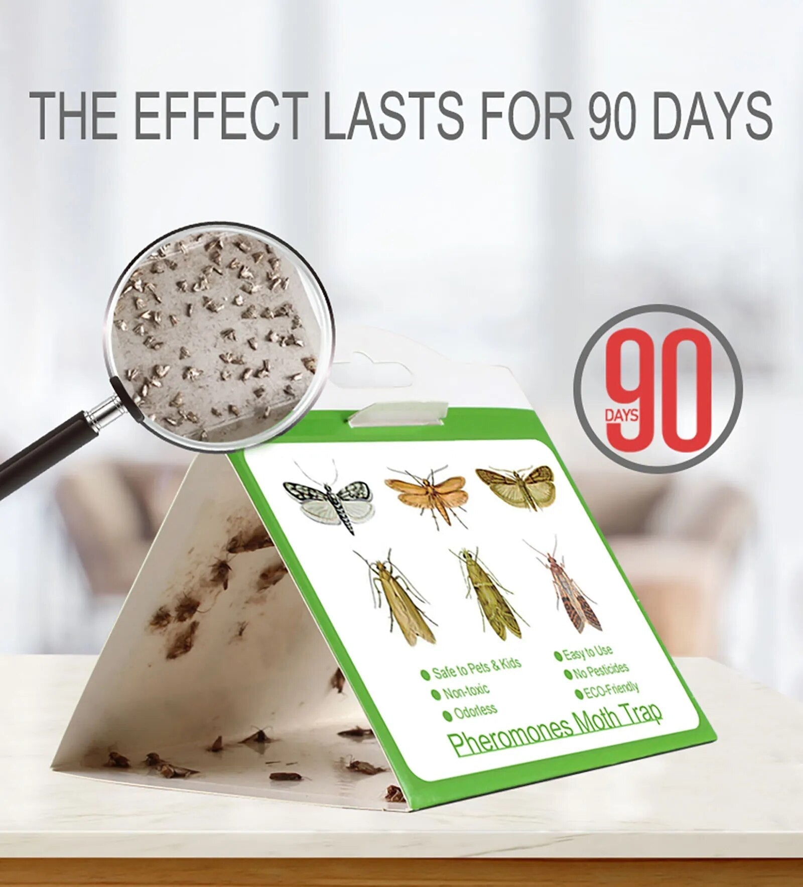 Lot de 5 Pièges autocollants anti-mites pour vêtements