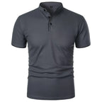 Polo Homme Col Mao Manches Courtes Respirant — Coupe Ample Oversize