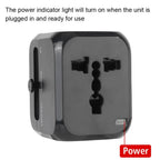 Adaptateur Universel de Voyage Tout-en-Un – Chargeur Mural avec 2 USB, USB-C et Prises US/EU/UK/AU