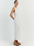 Robe Longue Décontractée en Tricot côtelée