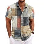 Lightweight Patchwork Print Shirt - Men's