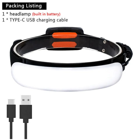 Lampe frontale LED sans fil  Rechargeable GRAND ANGLE + boîte de rangement