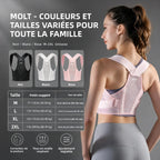 Correcteur de Posture Unisexe Soutien Dorsal & Épaules – Renforts Rembourrés Confortables et Réglable par Velcro