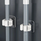 Lot de 4 Supports Muraux Auto-Adhésifs pour Serpillière et Balai