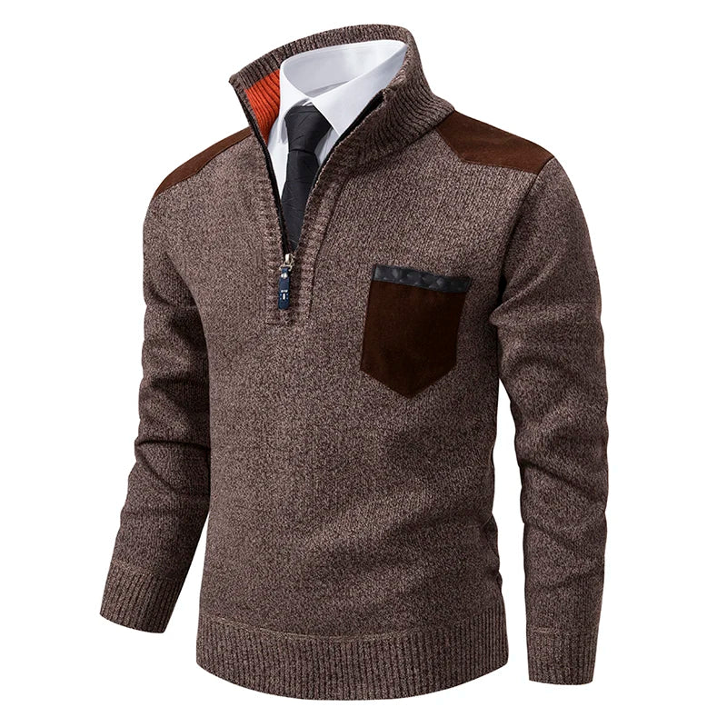 Pull Zippé Homme avec Poche - Chaleur & Style
