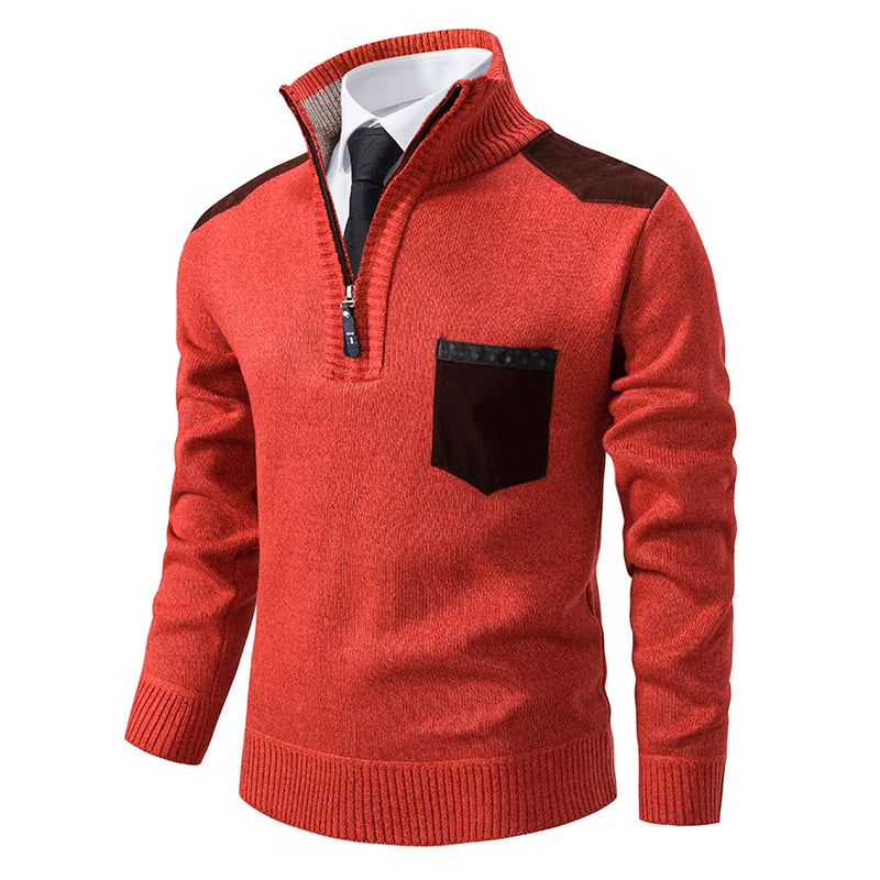 Pull Zippé Homme avec Poche - Chaleur & Style