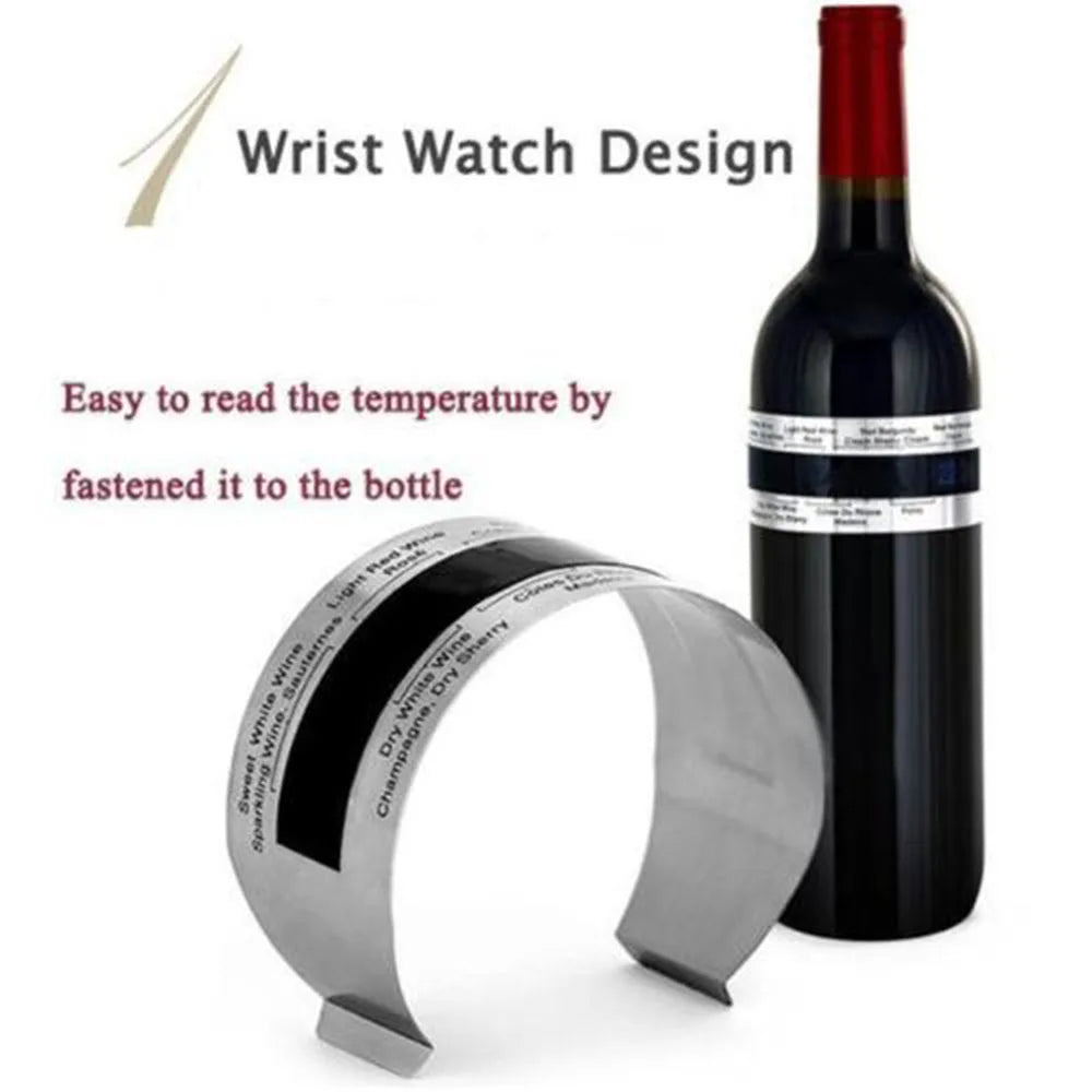 Thermomètre à Vin avec Écran LCD – Collier à Clip pour Bouteille de Vin, Champagne et Bière