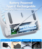 Mini Ventilateur 3-en-1 Ultra Fin Rechargeable Type-C 1200mAh