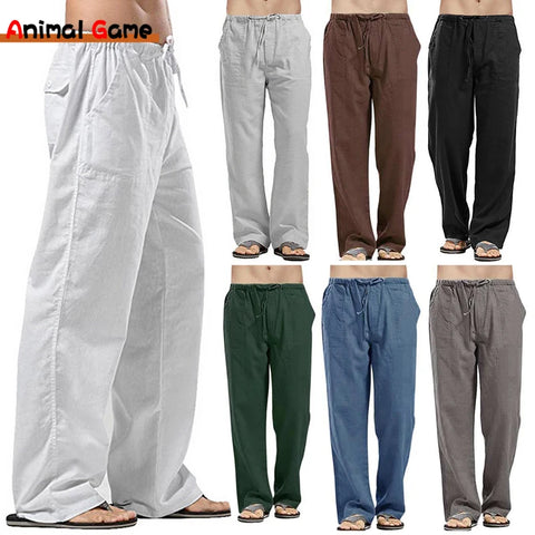 Pantalon d'été large en lin pour homme