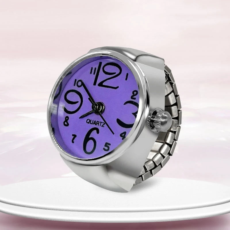 Montre Bague Originale Unisexe – Montre à Cadran Multicouleur & Rond en Alliage