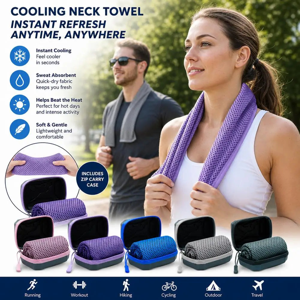 Serviette Rafraîchissante Sport & Voyage – Séchage Rapide, Légère & Compacte + Pochette OFFERTE