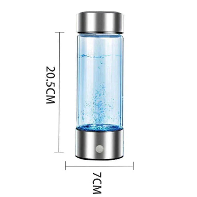 Gourde en verre à production d'hydrogène