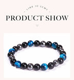 Bracelet Triple Protection - Œil de Tigre, Hématite et Obsidienne Noire