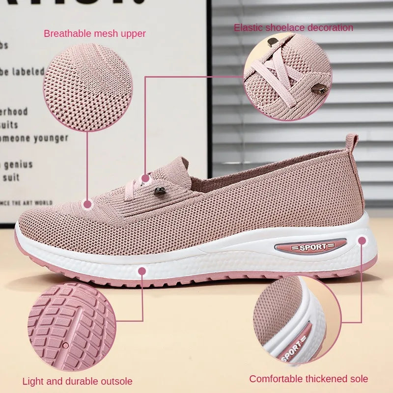 Chaussures décontractées respirantes à semelles épaisses pour femmes