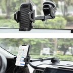 Support Téléphone Voiture à Bras Rétractable — Fixation Stable avec Ventouse Renforcée
