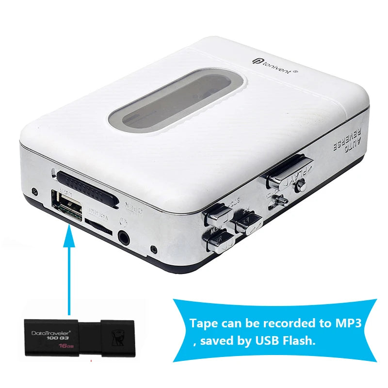 Convertisseur de Cassette Portable en MP3 — enregistreur USB avec fonction de capture