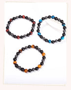 Bracelet Triple Protection - Œil de Tigre, Hématite et Obsidienne Noire