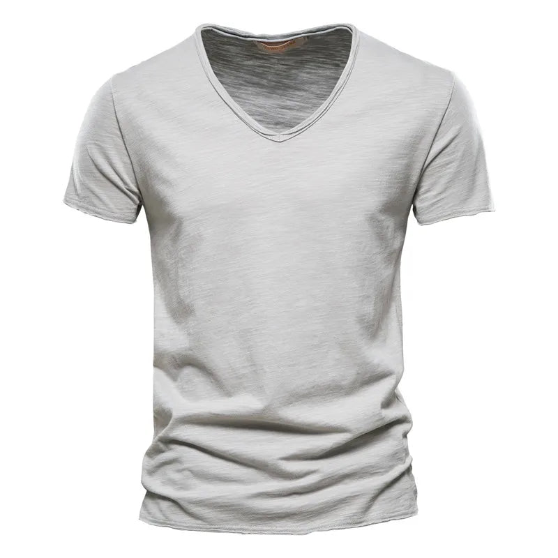 T-shirt 100% coton à manches courtes et col en V pour homme