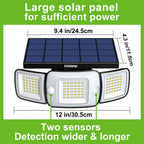 Projecteur Solaire LED Ultra Puissante avec Double Détecteur de Mouvement