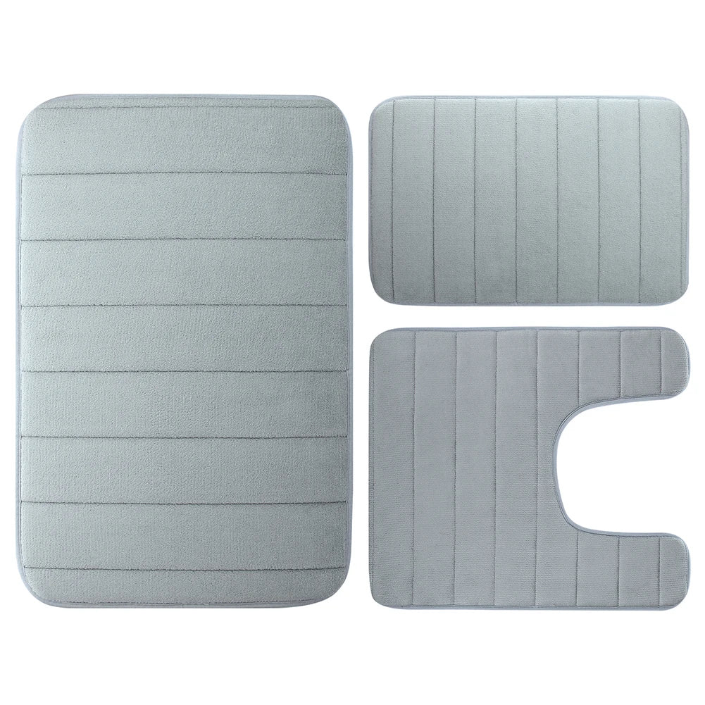 Ensemble de 3PCs de Tapis de Bain Absorbants & Antidérapants