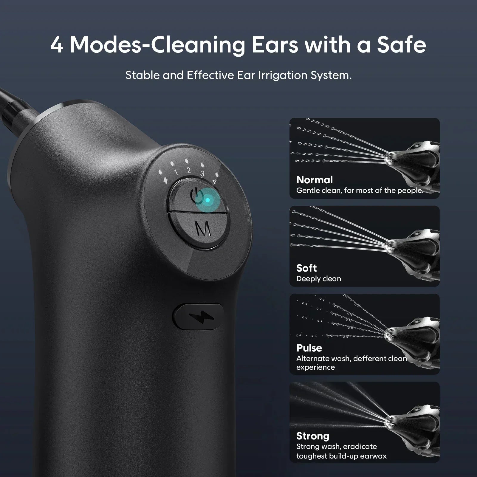 Kit de nettoyage d'oreille électrique - 4 modes de pression