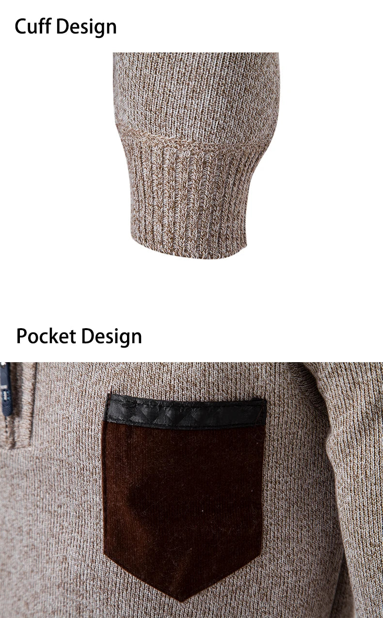 Pull Zippé Homme avec Poche - Chaleur & Style