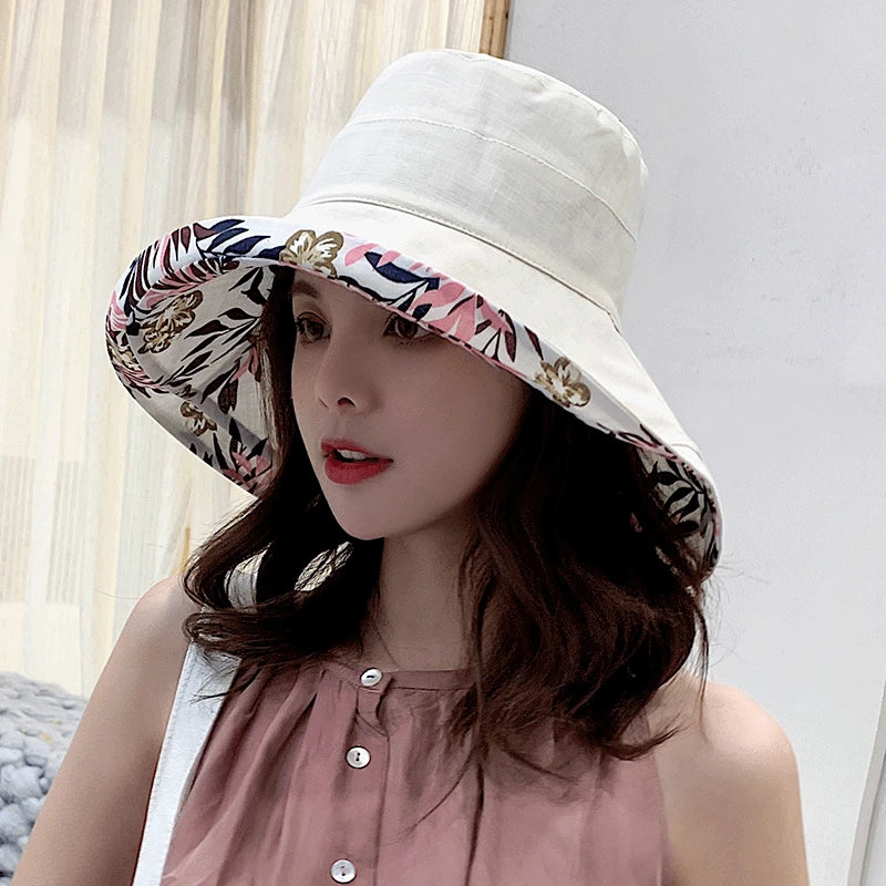 Women's Floral Reversible Anti-UV Hat