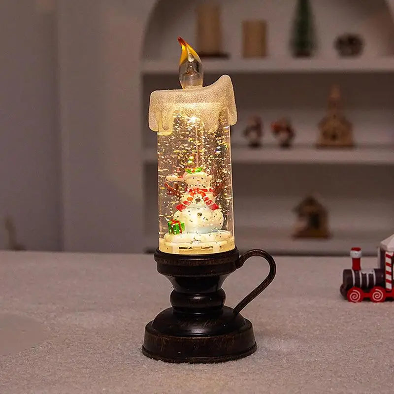 Bougie LED de Noël Effet Boule de Neige